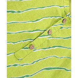 Pine Kids Full Sleeves Kurta Pajama Set Printed - Green