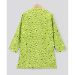 Pine Kids Full Sleeves Kurta Pajama Set Printed - Green
