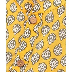 Pine Kids Full Sleeves Printed Kurta & Pyjama Set - Yellow White
