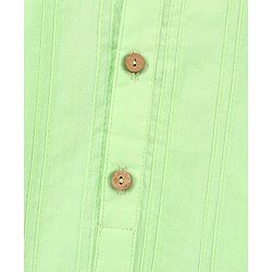 Pine Kids Full Sleeves Cotton Kurta Pajama Set Solid - Green