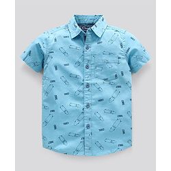 Pine Kids Half Sleeves Shirts Printed - Blue