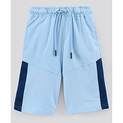 Pine Kids Half Sleeves Biowashed Cotton T-Shirt And Shorts Set Rider Essentials Print - Blue