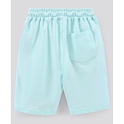 Pine Kids Half Sleeves Biowashed T-Shirt & Shorts Set Wilderness Print - Peach Blue