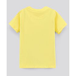 Pine Kids Half Sleeves Biowashed Cotton T-Shirt And Shorts Set Like Rider Print - Yellow Blue
