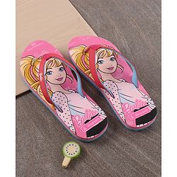 Pine Kids Flip Flops Barbie Print - Pink