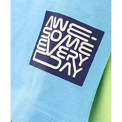 Pine Kids Half Sleeves Tee & Shorts HD Print - Blue