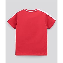 Pine Kids Half Sleeves Cotton T Shirt And Shorts Set Football Print - Red Blue