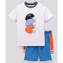 Pine Kids Half Sleeves T Shirt and Shorts Set Placement Print - Multicolor