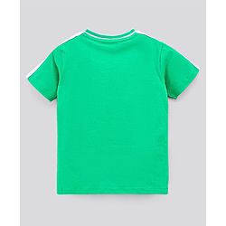 Pine Kids Bio Washed Half Sleeves T Shirt  and Shorts Set Text Print - Green