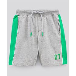 Pine Kids Bio Washed Half Sleeves T Shirt  and Shorts Set Text Print - Green