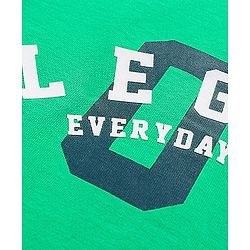 Pine Kids Bio Washed Half Sleeves T Shirt  and Shorts Set Text Print - Green