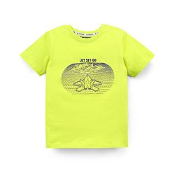 Pine Kids Half Sleeves Cotton T Shirt And Shorts Set Placement Print - Green Grey