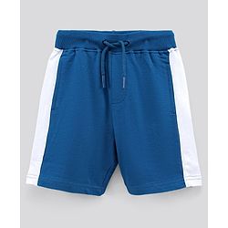 Pine Kids Half Sleeves Biowashed Cotton T-Shirt And Knee Length Shorts Set With Side Pockets Good Times HD Print - Blue