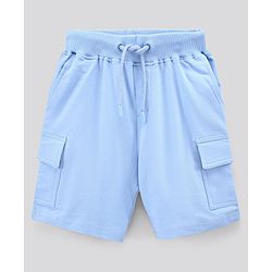 Pine Kids Bio Washed Half Sleeves T Shirt  and Shorts Set Leaf Print - Blue