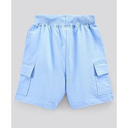 Pine Kids Bio Washed Half Sleeves T Shirt  and Shorts Set Leaf Print - Blue