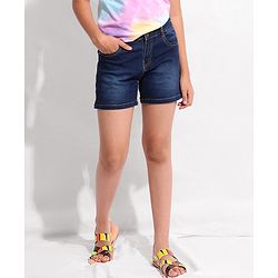 Pine Kids Denim Shorts Solid- Blue