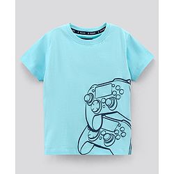 Pine Kids Half Sleeves Cotton T shirt Placement Print- Blue