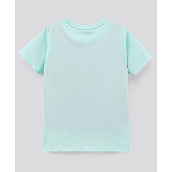 Pine Kids Half Sleeves Bio Washed T-Shirt California Print - Light Blue