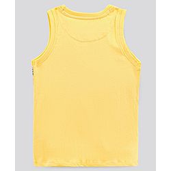 Pine Kids Sleeveless Bio Washed T-Shirt Beach Print - Yellow