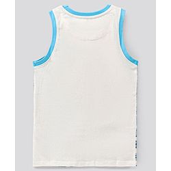 Pine Kids Sleeveless Biowashed T-Shirt Sea Print - Blue
