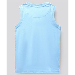 Pine Kids Sleeveless Bio Washed T-Shirt Bike Print - Light Blue