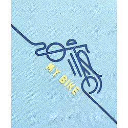 Pine Kids Sleeveless Bio Washed T-Shirt Bike Print - Light Blue