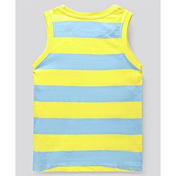 Pine Kids Sleeveless Bio Washed T-Shirt Stripes Print - Lemon Yellow