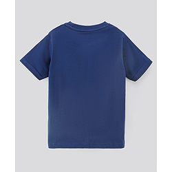 Pine Kids Half Sleeves Biowashed T-Shirt & Shorts Set Text Print - Blue