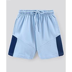 Pine Kids Half Sleeves Biowashed T-Shirt & Shorts Set Text Print - Blue