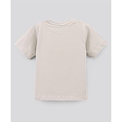Pine Kids Half Sleeves Biowashed T-Shirt & Shorts Set Surfing & Text Print - Cream Green