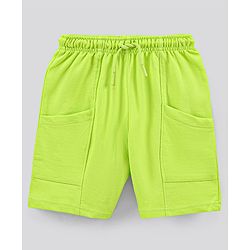 Pine Kids Half Sleeves Biowashed T-Shirt & Shorts Set Surfing & Text Print - Cream Green