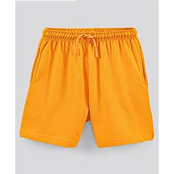 Pine Kids Half Sleeves Biowashed T-Shirt & Shorts Set Football & Play Print - Orange White