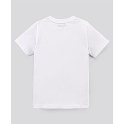 Pine Kids Half Sleeves Biowashed T-Shirt & Shorts Set Football & Play Print - Orange White