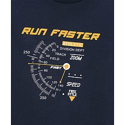 Pine Kids Half Sleeves Biowashed T-Shirt & Shorts Set Speed Meter Print - Blue