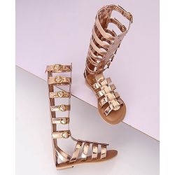 Pine Kids Gladiator Roman Sandals - Rose Gold