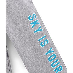 Pine Kids Full Length Biowashed Lounge Pant Text Print - Grey Melange