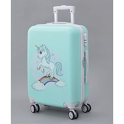 Pine Kids Trolley Luggage Bags - Sea Green 22 inch| Shock Resistant| Telescopic Handle| Water Resistant| Easy Zipper Closure| Durable Wheels