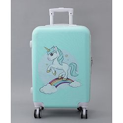 Pine Kids Trolley Luggage Bags - Sea Green 22 inch| Shock Resistant| Telescopic Handle| Water Resistant| Easy Zipper Closure| Durable Wheels