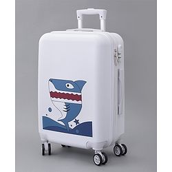 Pine Kids Trolley Luggage Bags White - 22 inch| Shock Resistant| Telescopic Handle| Water Resistant| Easy Zipper Closure| Durable Wheels