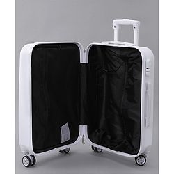 Pine Kids Trolley Luggage Bags White - 22 inch| Shock Resistant| Telescopic Handle| Water Resistant| Easy Zipper Closure| Durable Wheels