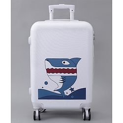 Pine Kids Trolley Luggage Bags White - 22 inch| Shock Resistant| Telescopic Handle| Water Resistant| Easy Zipper Closure| Durable Wheels