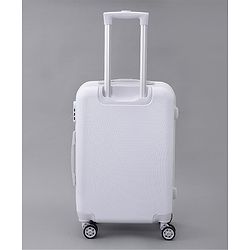 Pine Kids Trolley Luggage Bags White - 22.8 inch| Shock Resistant| Telescopic Handle| Water Resistant| Easy Zipper Closure| Durable Wheels