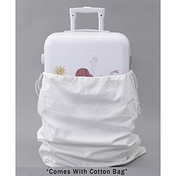 Pine Kids Trolley Luggage Bags White - 22.8 inch| Shock Resistant| Telescopic Handle| Water Resistant| Easy Zipper Closure| Durable Wheels
