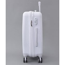 Pine Kids Trolley Luggage Bags White - 22.8 inch| Shock Resistant| Telescopic Handle| Water Resistant| Easy Zipper Closure| Durable Wheels