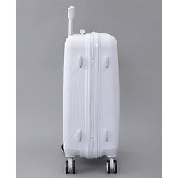 Pine Kids Trolley Luggage Bags White - 22.8 inch| Shock Resistant| Telescopic Handle| Water Resistant| Easy Zipper Closure| Durable Wheels