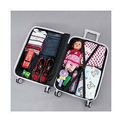 Pine Kids Trolley Luggage Bags White - 22 inch| Shock Resistant| Telescopic Handle| Water Resistant| Easy Zipper Closure| Durable Wheels| Number Lock