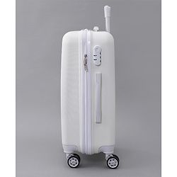 Pine Kids Trolley Luggage Bags White - 22 inch| Shock Resistant| Telescopic Handle| Water Resistant| Easy Zipper Closure| Durable Wheels| Number Lock