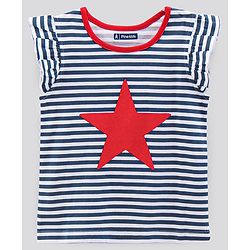Pine Kids Short Sleeves Biowash Night Suit - Blue White