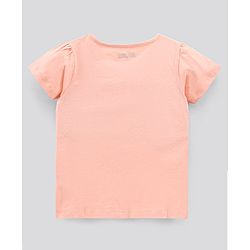 Pine Kids Half Sleeves Bio Washed Pyjama Set Text Print - Peach