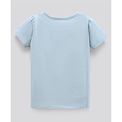 Pine Kids Half Sleeves Biowashed Top & Pyjama Nightwear Set Text & Camouflage Print - Blue Pink
